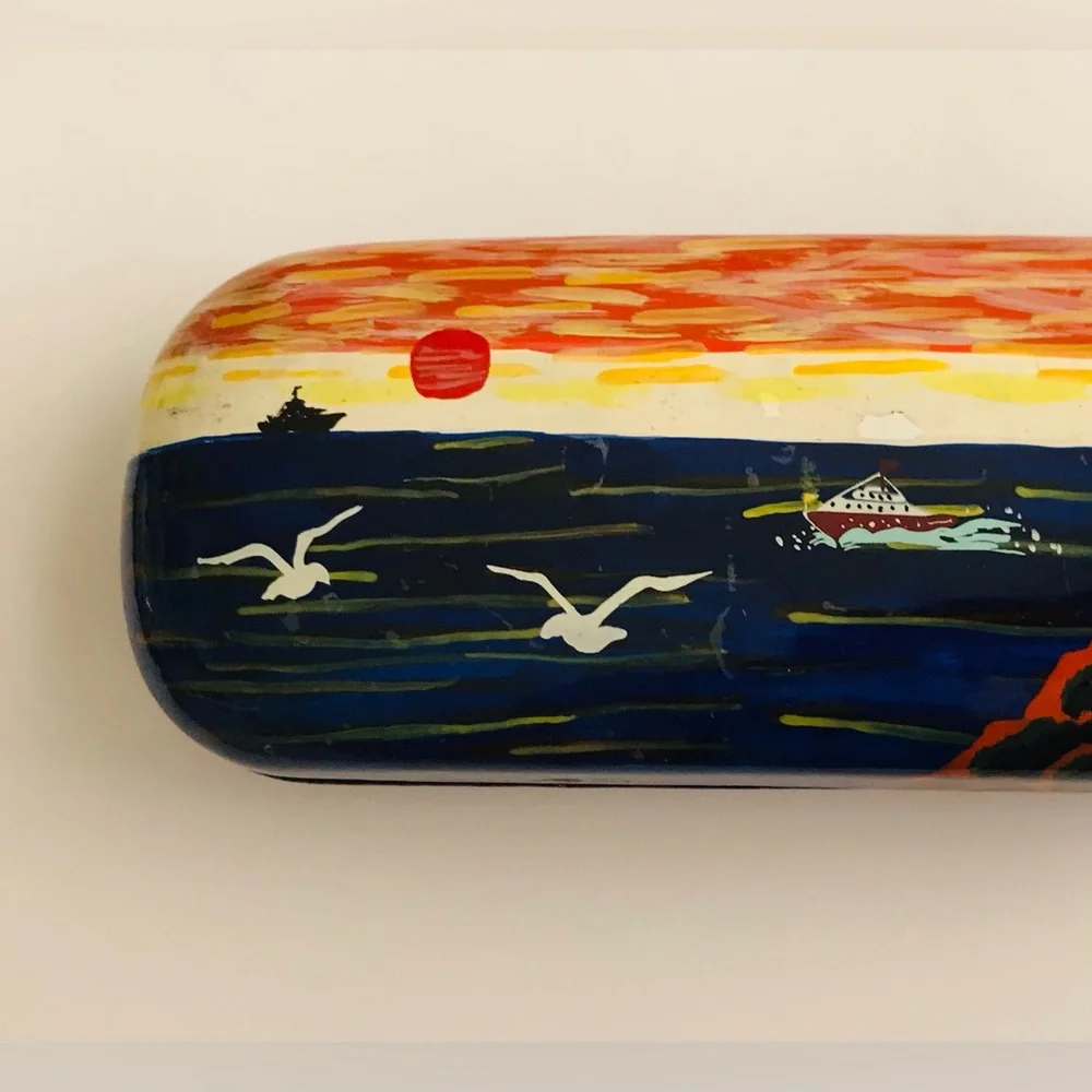 New Hard Eyeglasses Case Hand Painted by American Artist in USA Summer - Picture 10 of 16